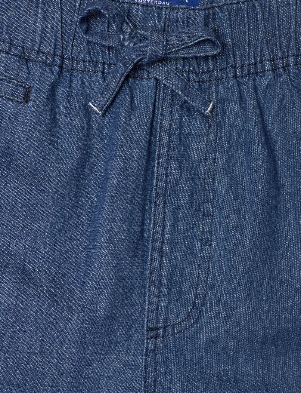 Scotch & Soda - Sporty utility short in lightweight denim — Washed Indigo - casual shorts - washed indigo - 3