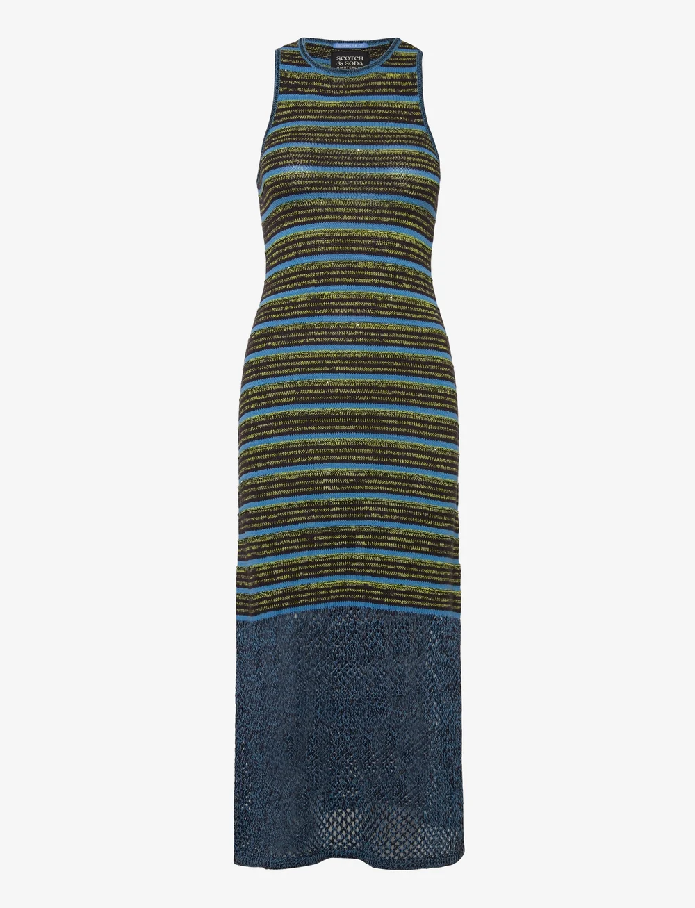 Scotch & Soda - Sequin stripe knitted dress - stickade klänningar - washed black - 0