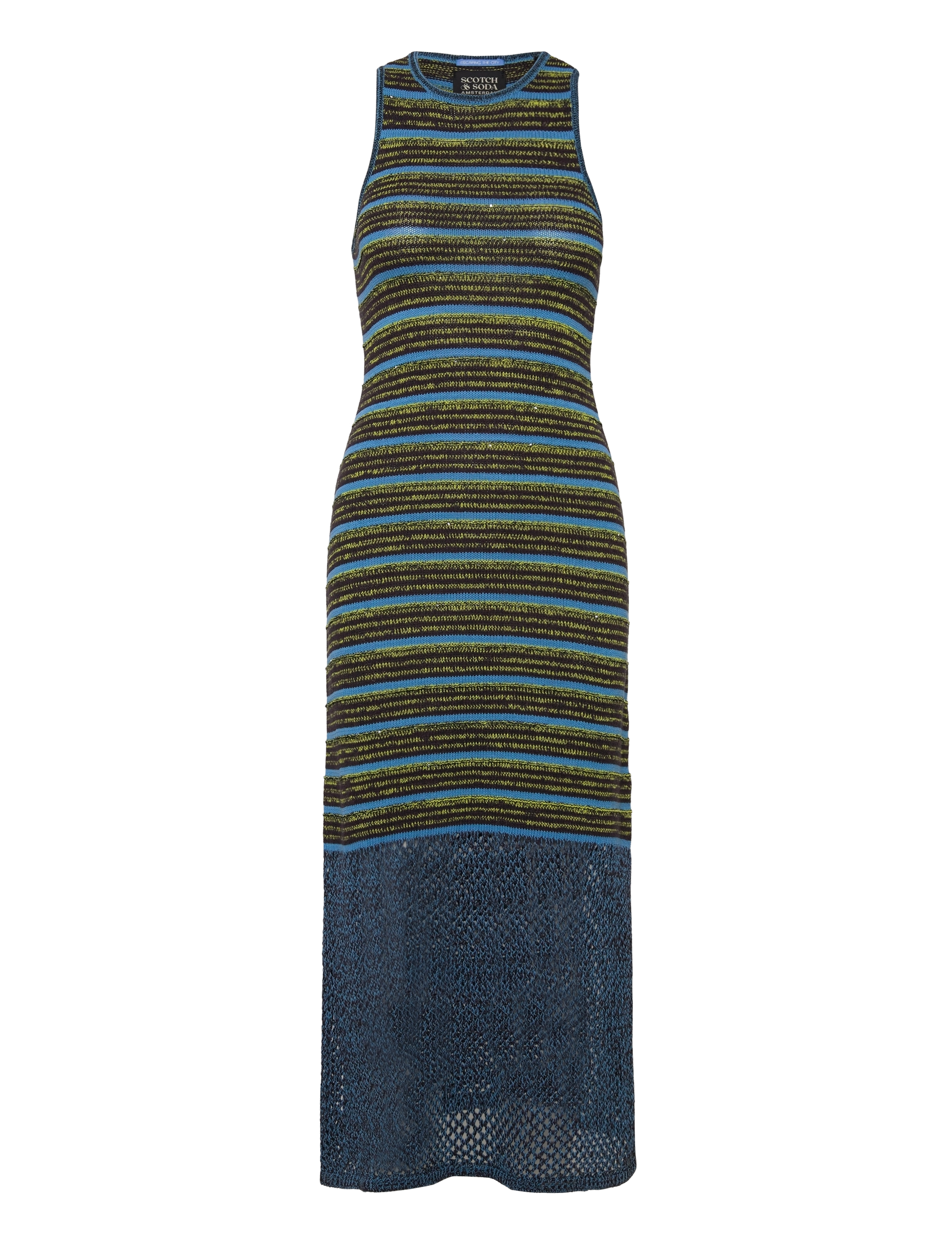 Scotch & Soda Sequin stripe knitted dress - Tøj - WASHED BLACK / black