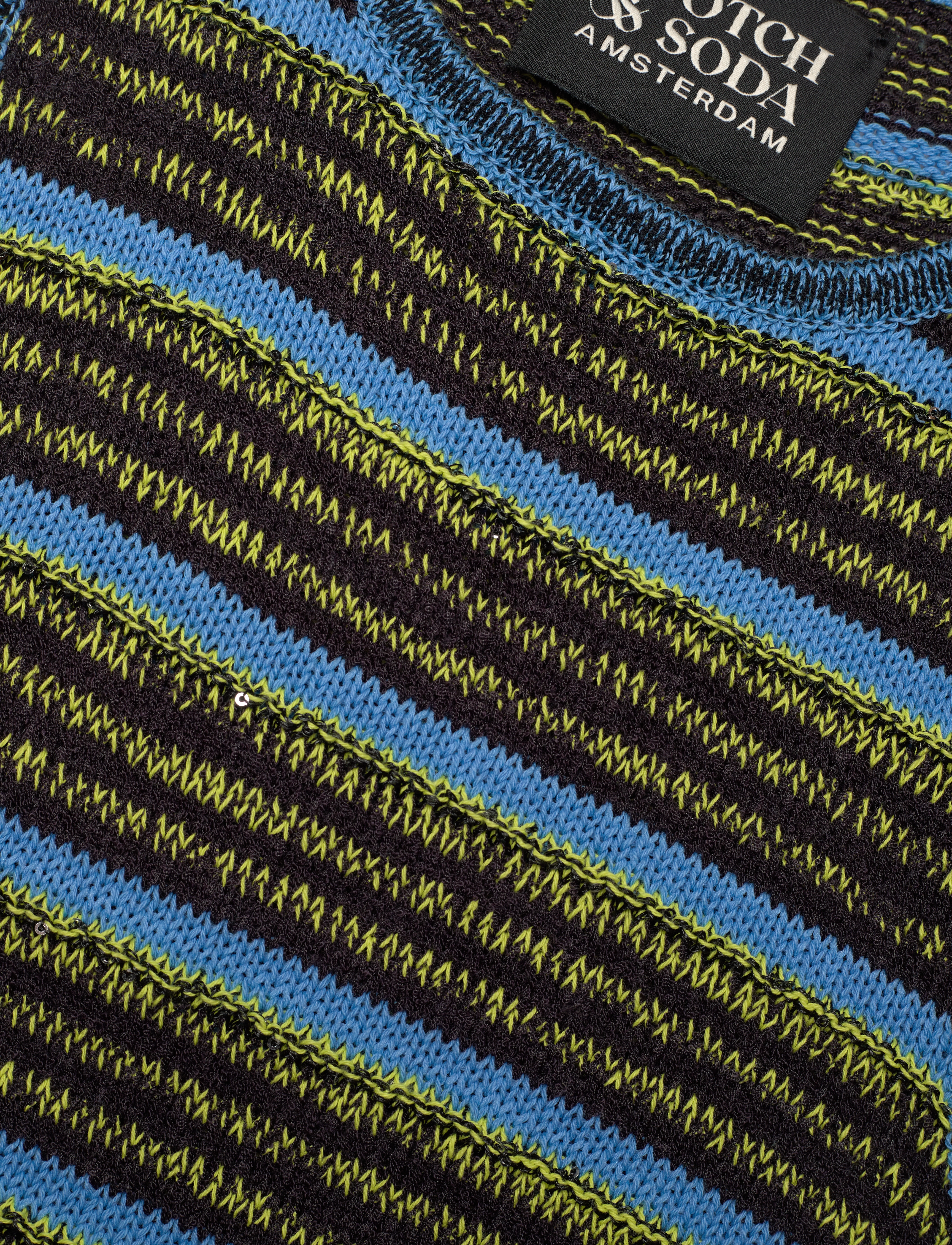 Scotch & Soda - Sequin stripe knitted dress - washed black - 3