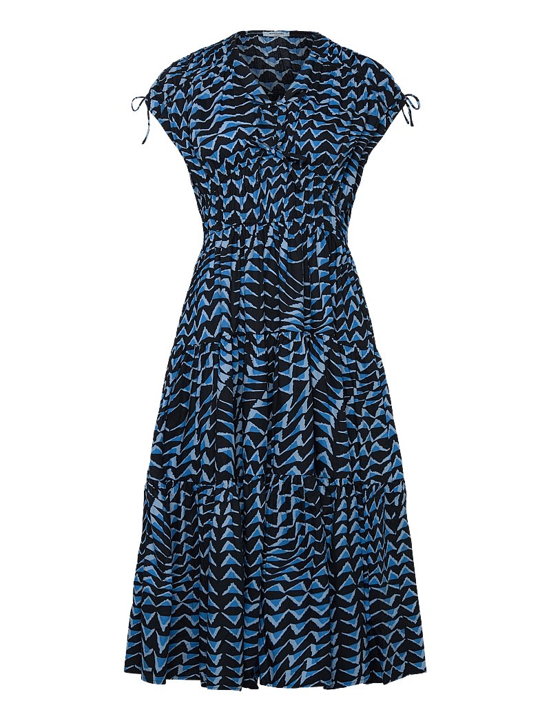 Scotch & Soda - Tiered poplin midi dress - suvekleidid - house of mirrors blue - 0