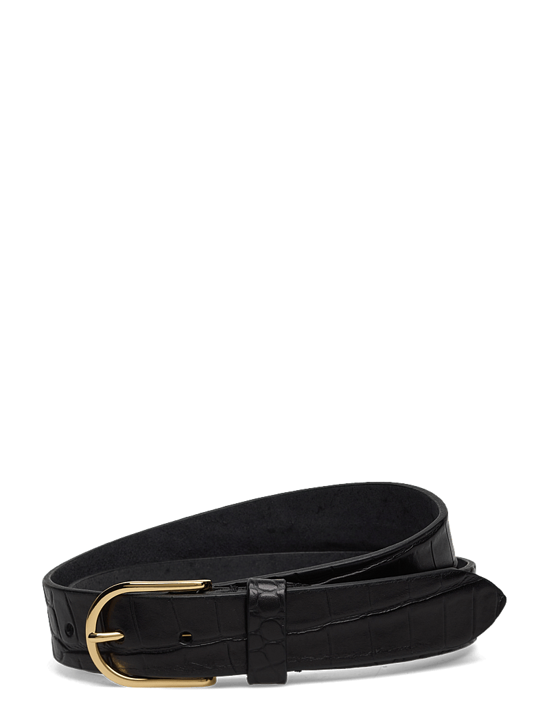 Saddler - Safira - læderbælter - black croco - 0