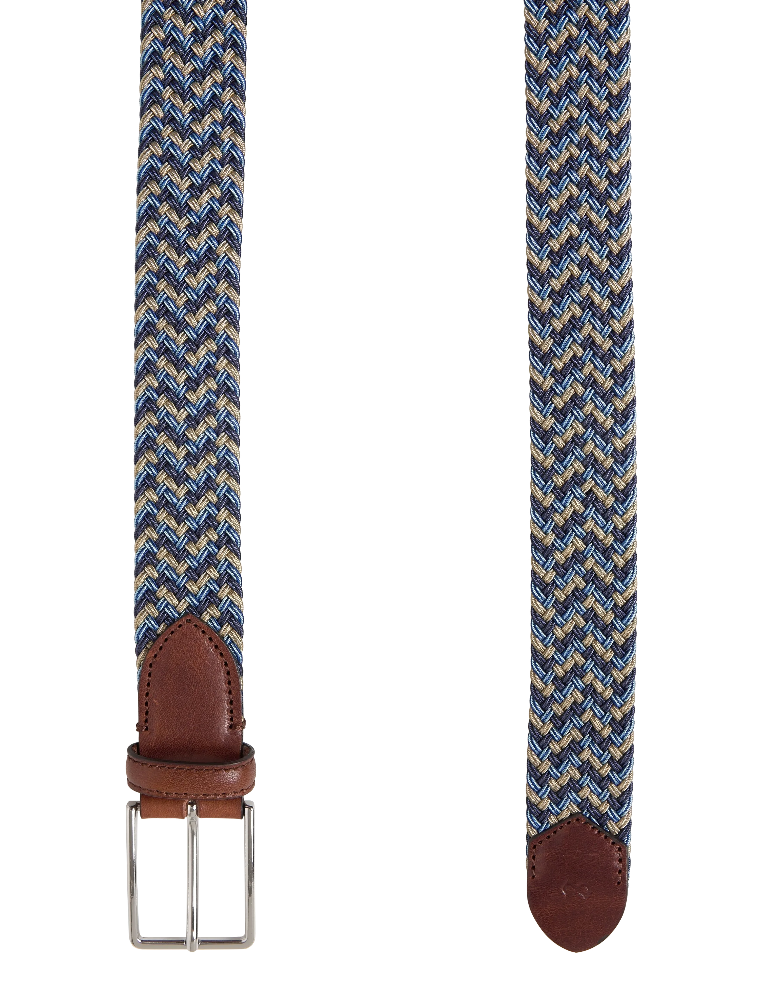Saddler - Mars - fléttuð belti - dk blue-lt blue-beige - 1