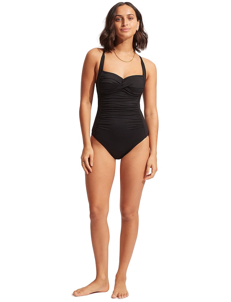 Seafolly - Seafolly Collective Twist Halter One Piece - baddräkter - black - 0