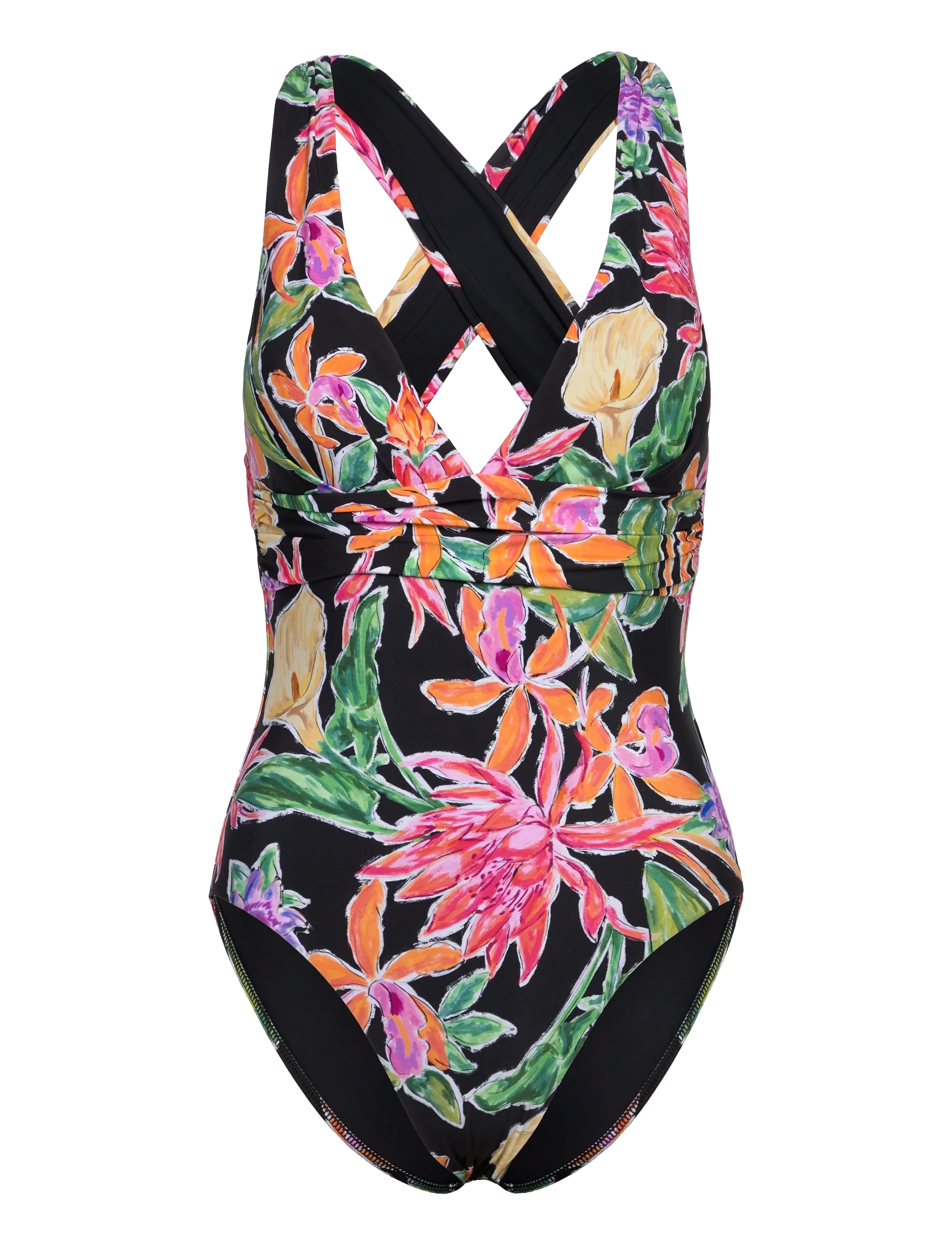 Cross Back One Piece - BLACK