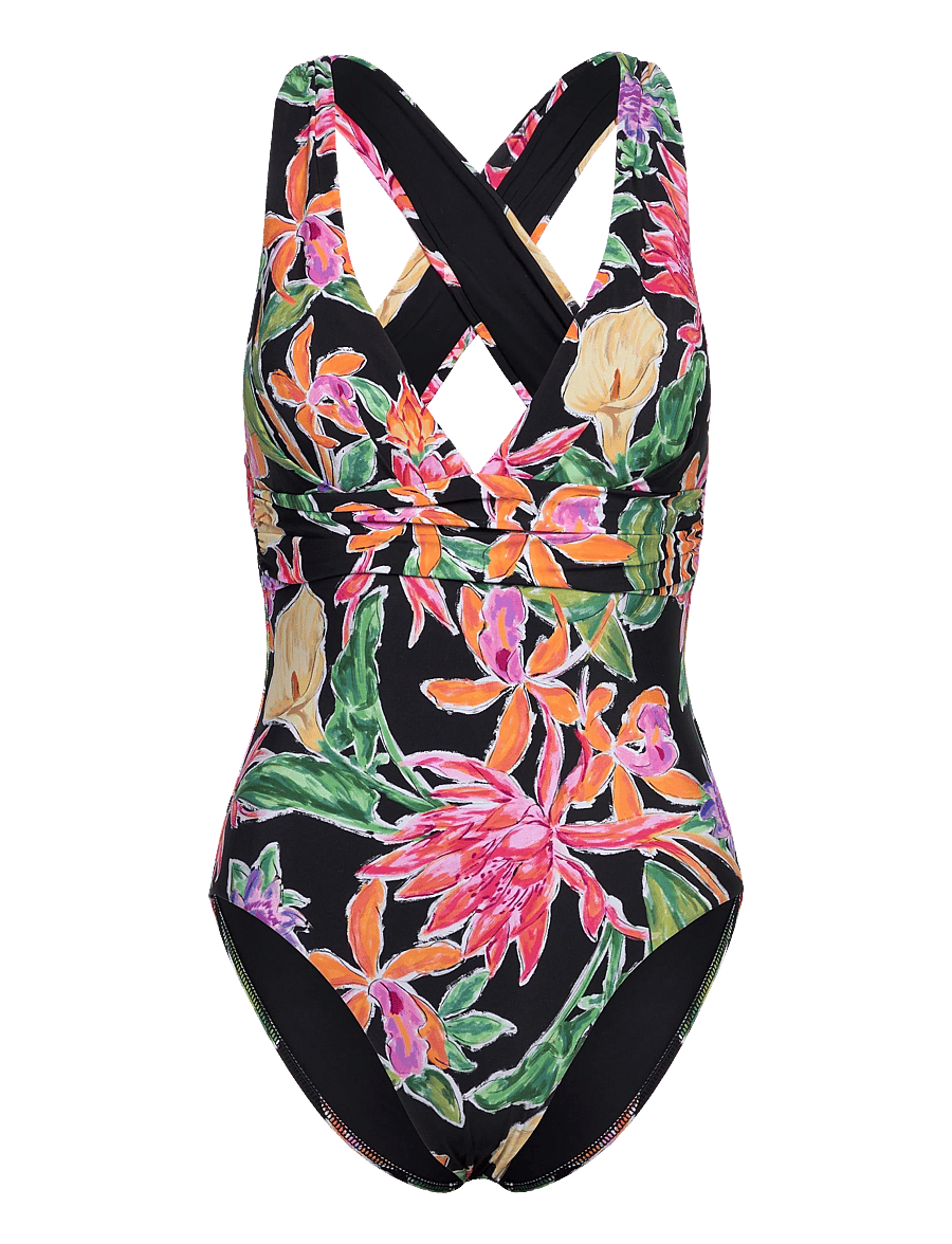 Seafolly - Cross Back One Piece - baddräkter - black - 1