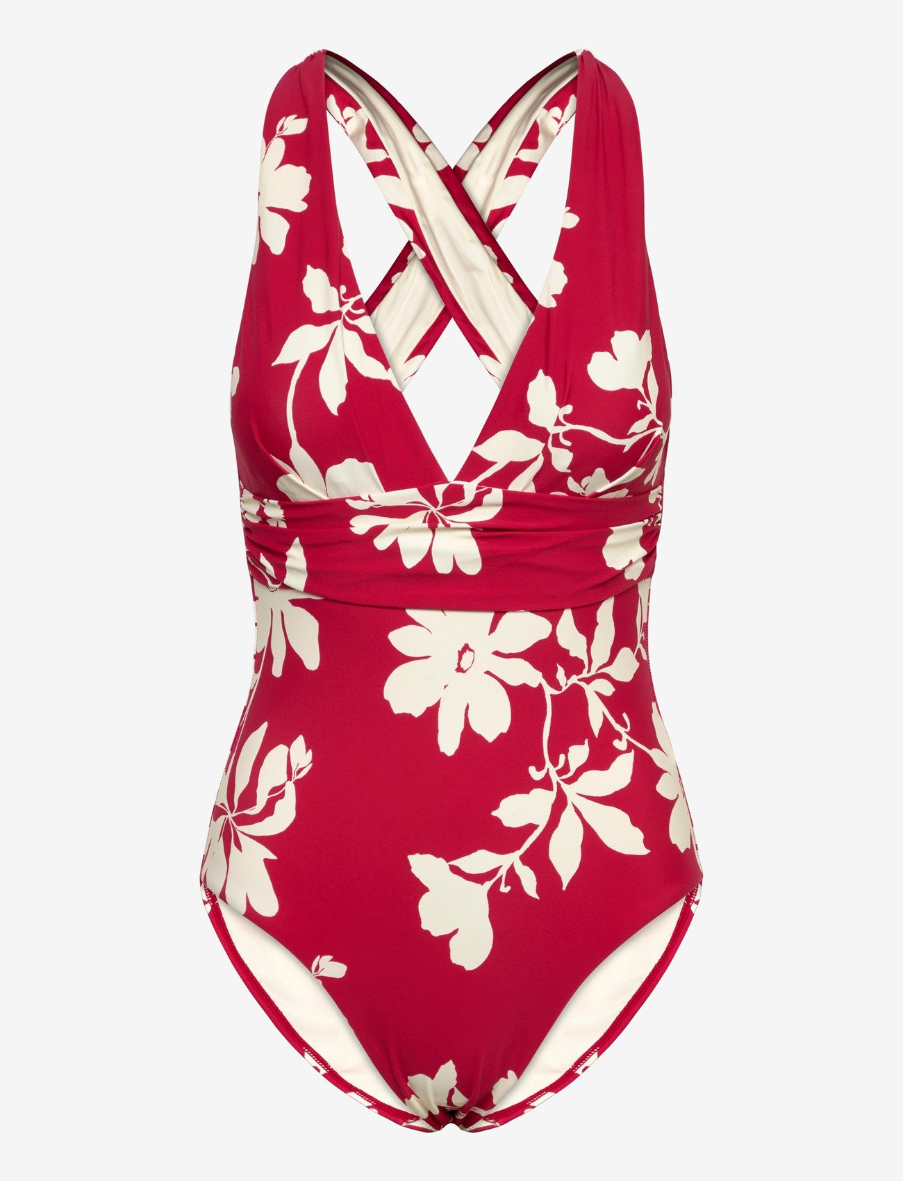 Seafolly - Cross Back One Piece - swimsuits - cosmo red - 1