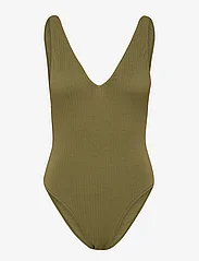 Seafolly - SeaDive Deep V Neck One Piece - badedragter - khaki - 0