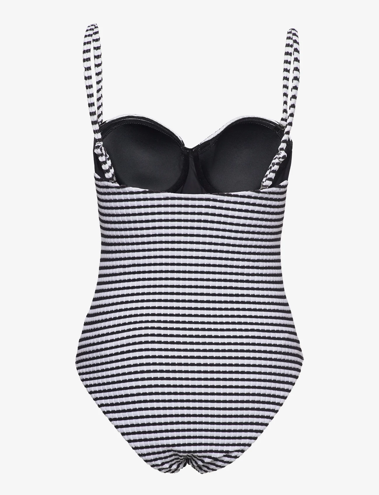 Seafolly - Sorrento Stripe Bustier Bra One piece - swimsuits - black - 1