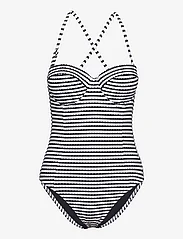 Seafolly - Sorrento Stripe Bustier Bra One piece - swimsuits - black - 2