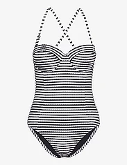 Seafolly - Sorrento Stripe Bustier Bra One piece - ujumistrikood - black - 2