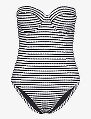 Seafolly - Sorrento Stripe Bustier Bra One piece - swimsuits - black - 4