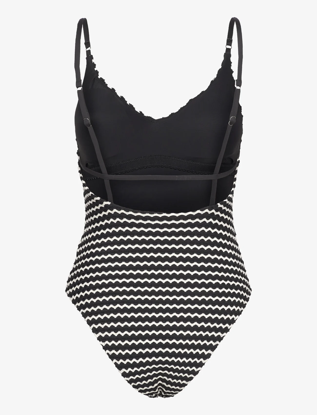 Seafolly - Mesh Effect V Neck One Piece - swimsuits - black - 1