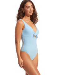 Seafolly - Havana Deep V One Piece - swimsuits - powder blue - 5
