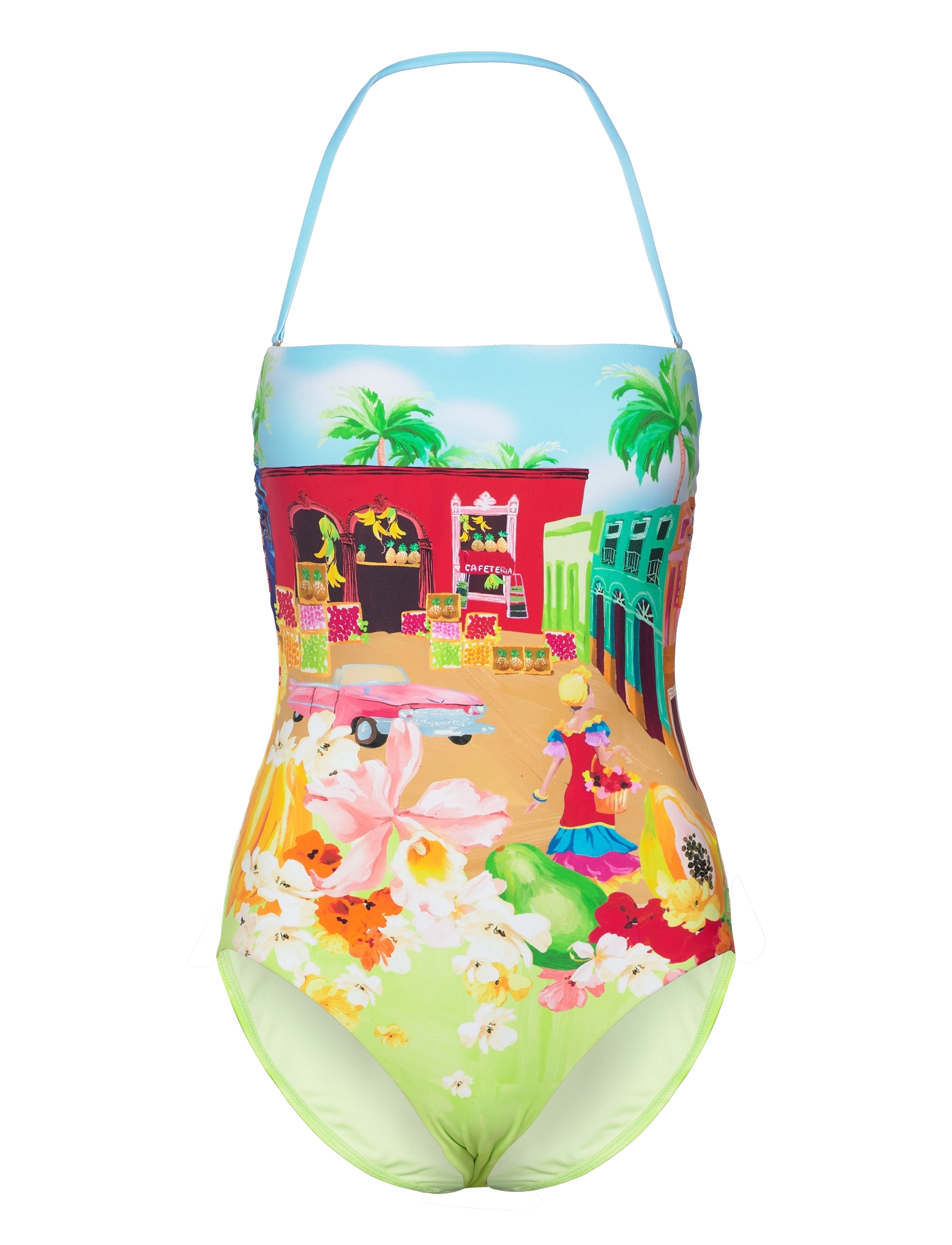 Cuba Bandeau One Piece - TURQUOISE