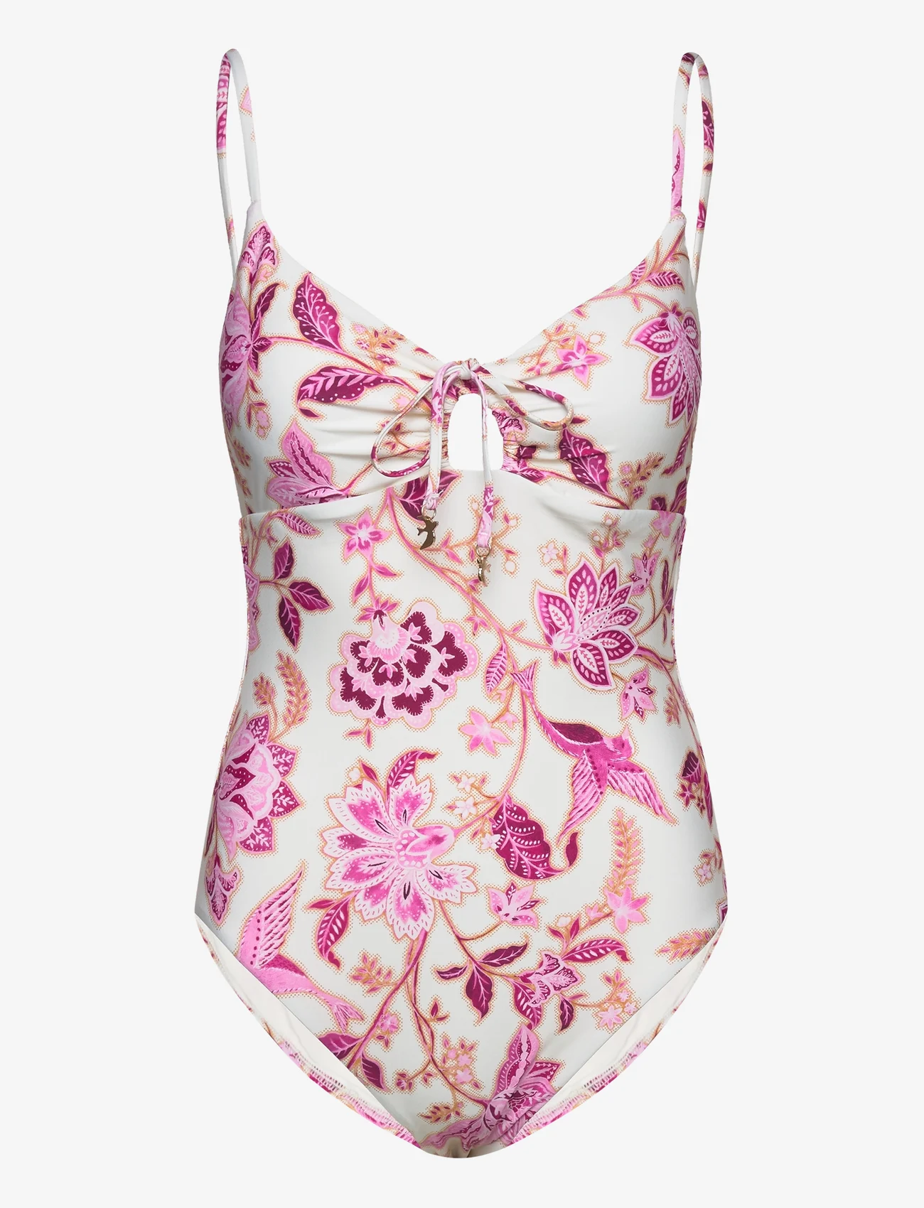 Seafolly - Silk Road Drawstring Keyhole One Piece - swimsuits - parfait pink - 0