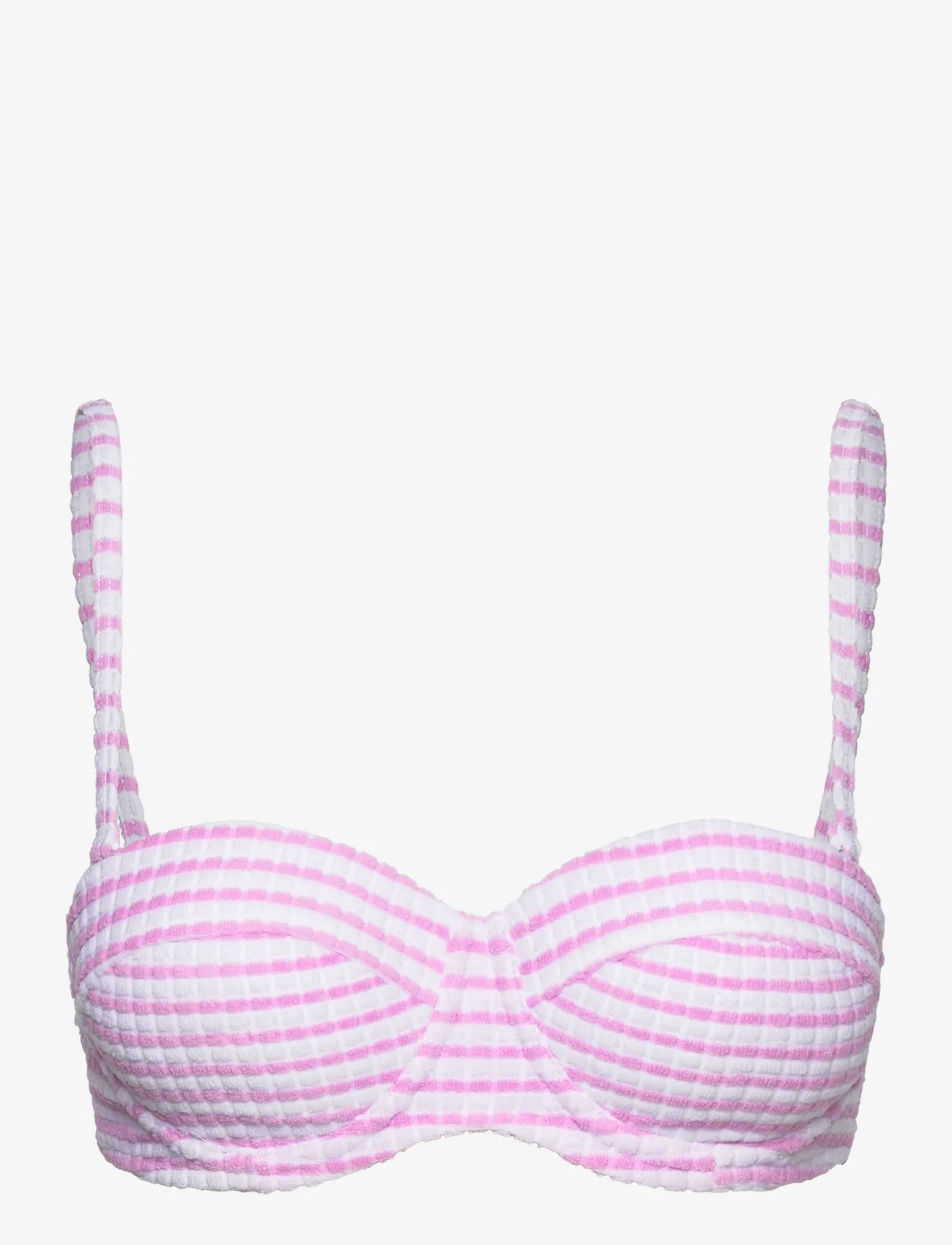 Seafolly - Sorrento Stripe Bustier Bra - bikinio liemenėlės su kaspinėliais - parfait pink - 0