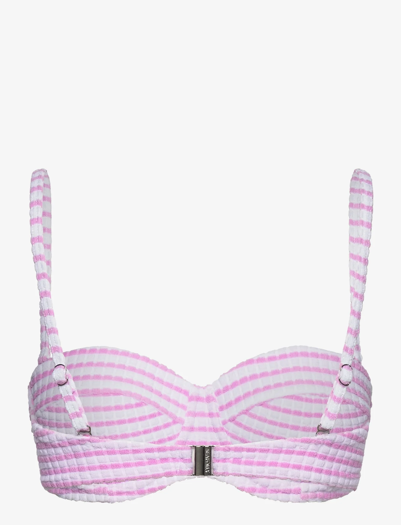 Seafolly - Sorrento Stripe Bustier Bra - bikinio liemenėlės su kaspinėliais - parfait pink - 1