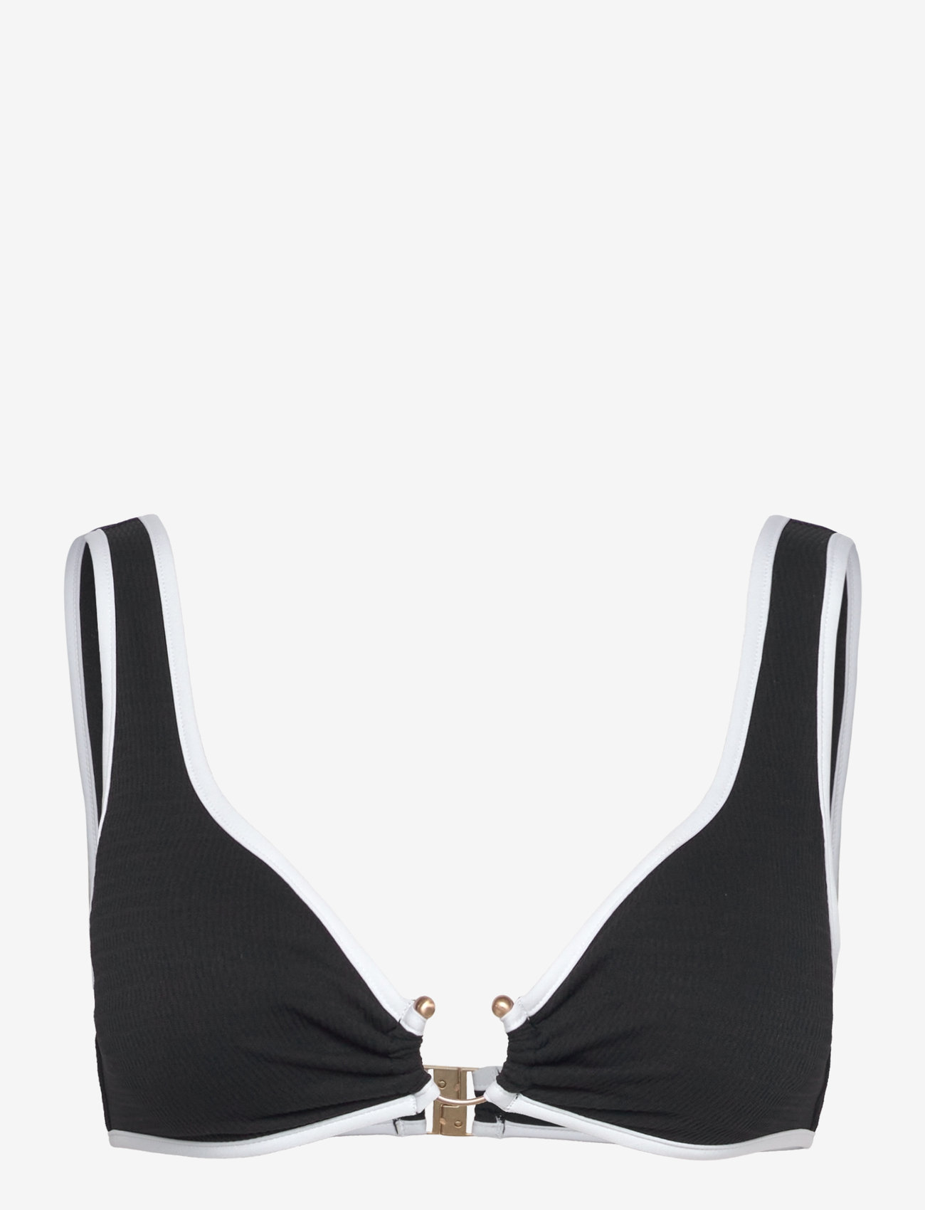 Seafolly - Beach Bound Ring Front Tank - trīsstūra bikini augšiņa - black - 1