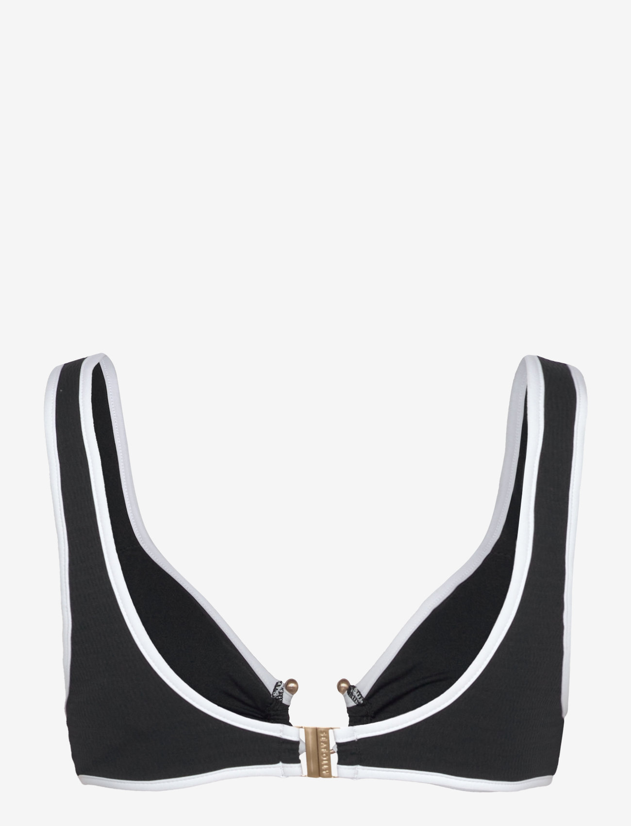 Seafolly - Beach Bound Ring Front Tank - trīsstūra bikini augšiņa - black - 2