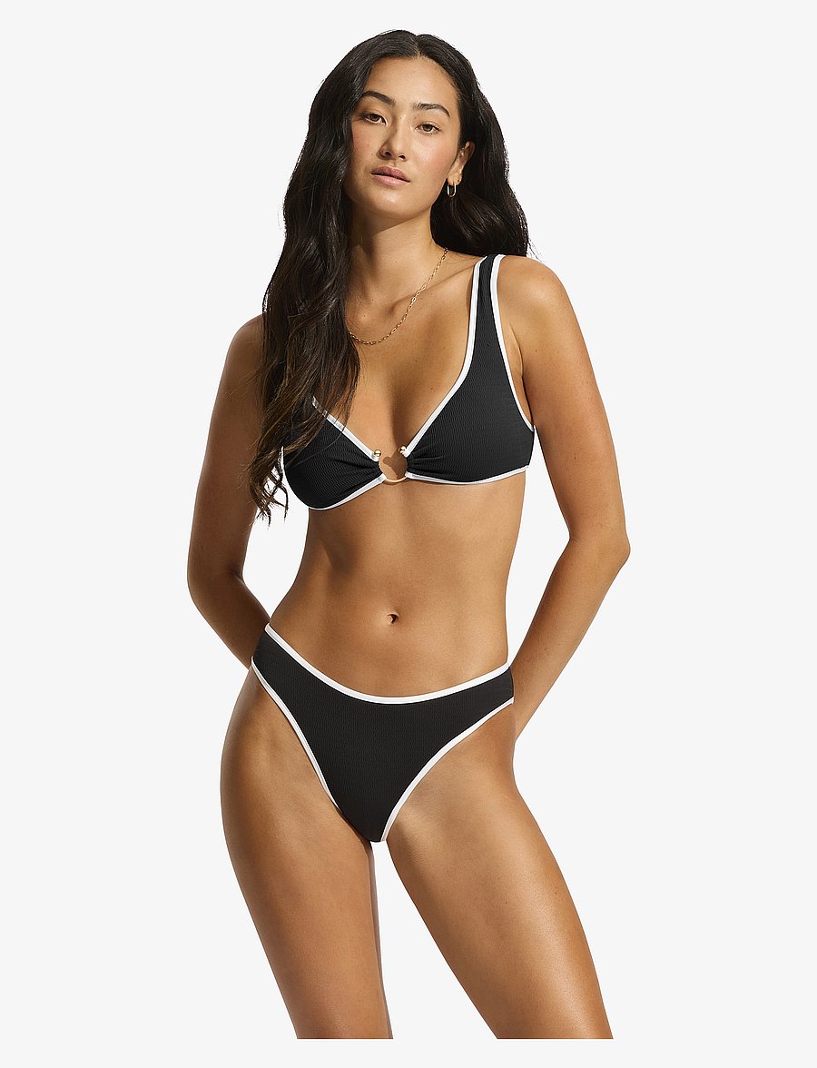 Seafolly - Beach Bound Ring Front Tank - trekantsbikinier - black - 3