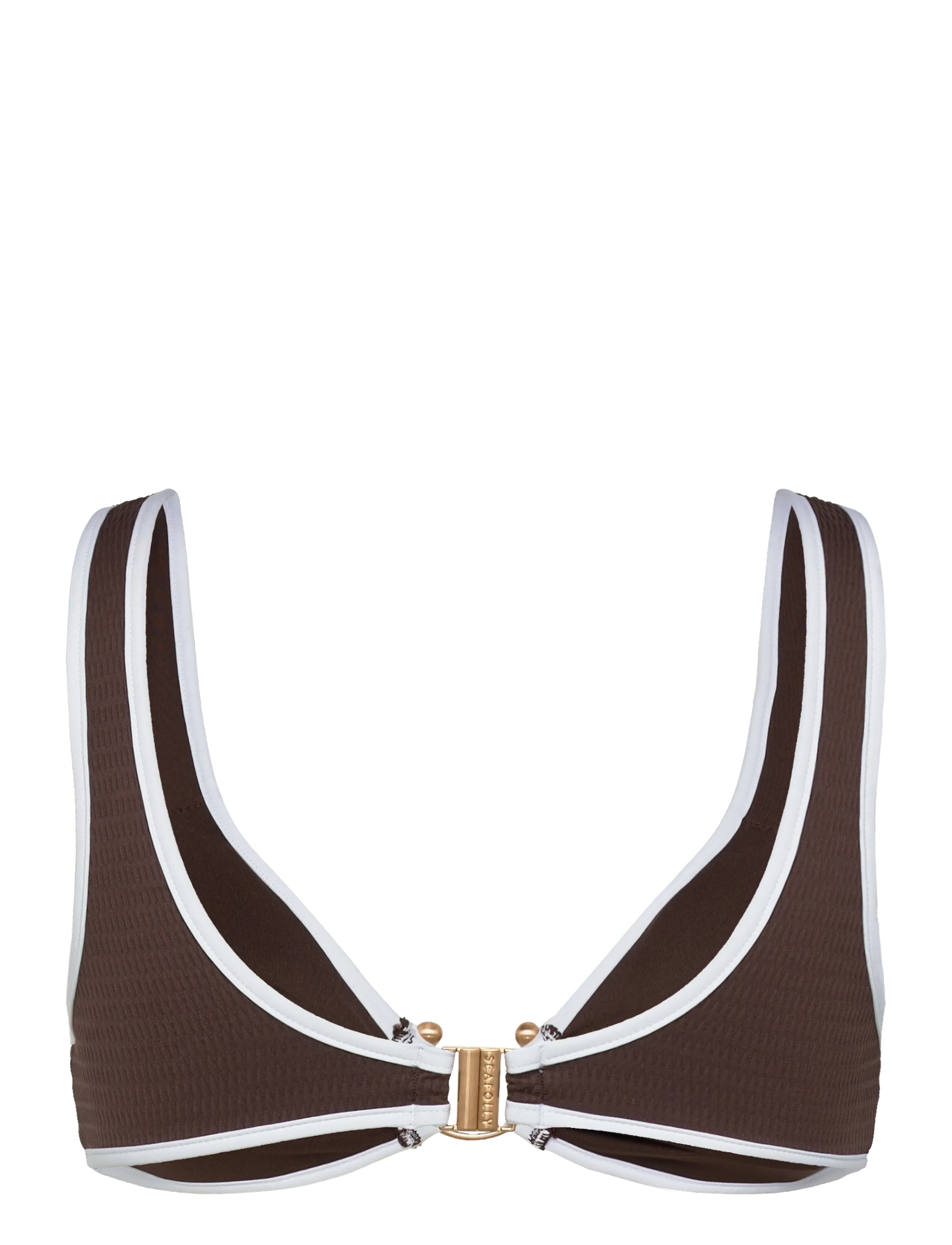 Seafolly - Beach Bound Ring Front Tank - trekantsbikinier - dark choc - 1