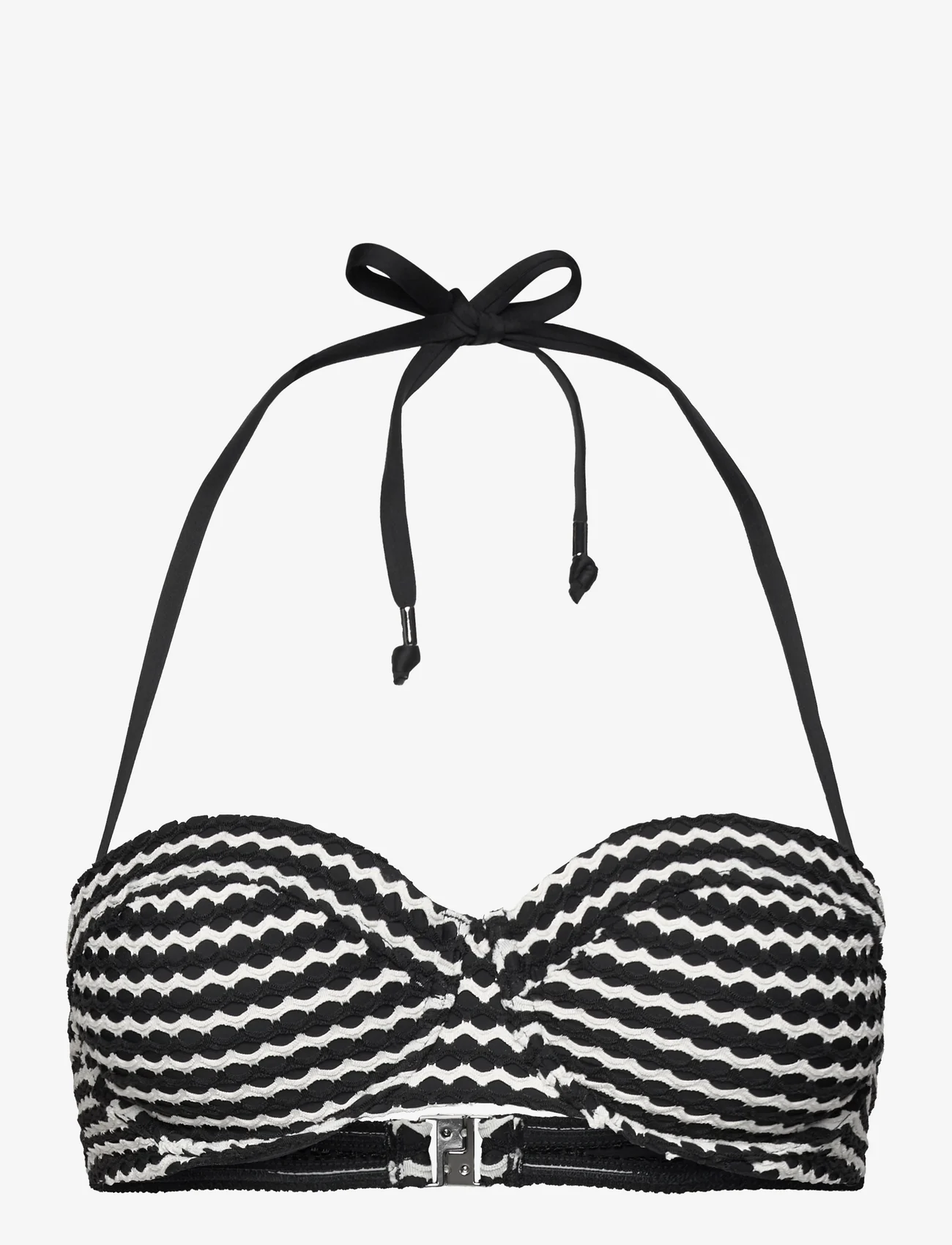 Seafolly - Mesh Effect Bustier Bra - bikinio liemenėlės su kaspinėliais - black - 0