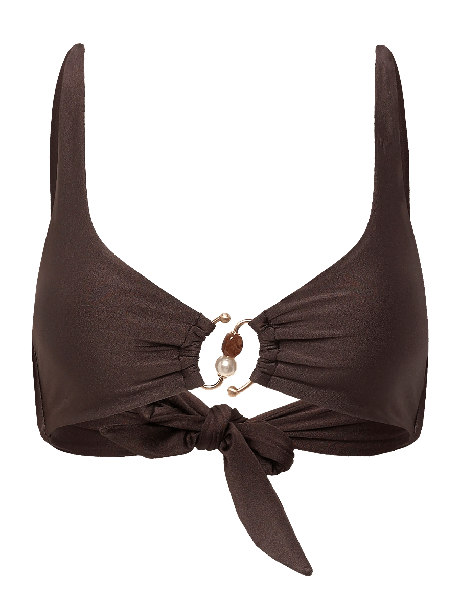 Seafolly - Multi Fit Longline Tri Bra - trekantsbikinier - sepia - 1