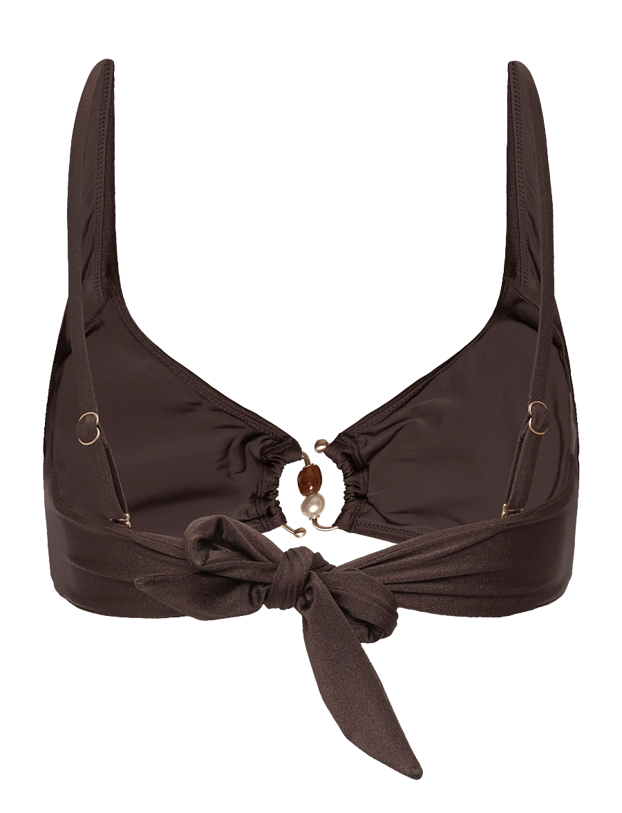 Seafolly - Multi Fit Longline Tri Bra - trekantsbikinier - sepia - 2