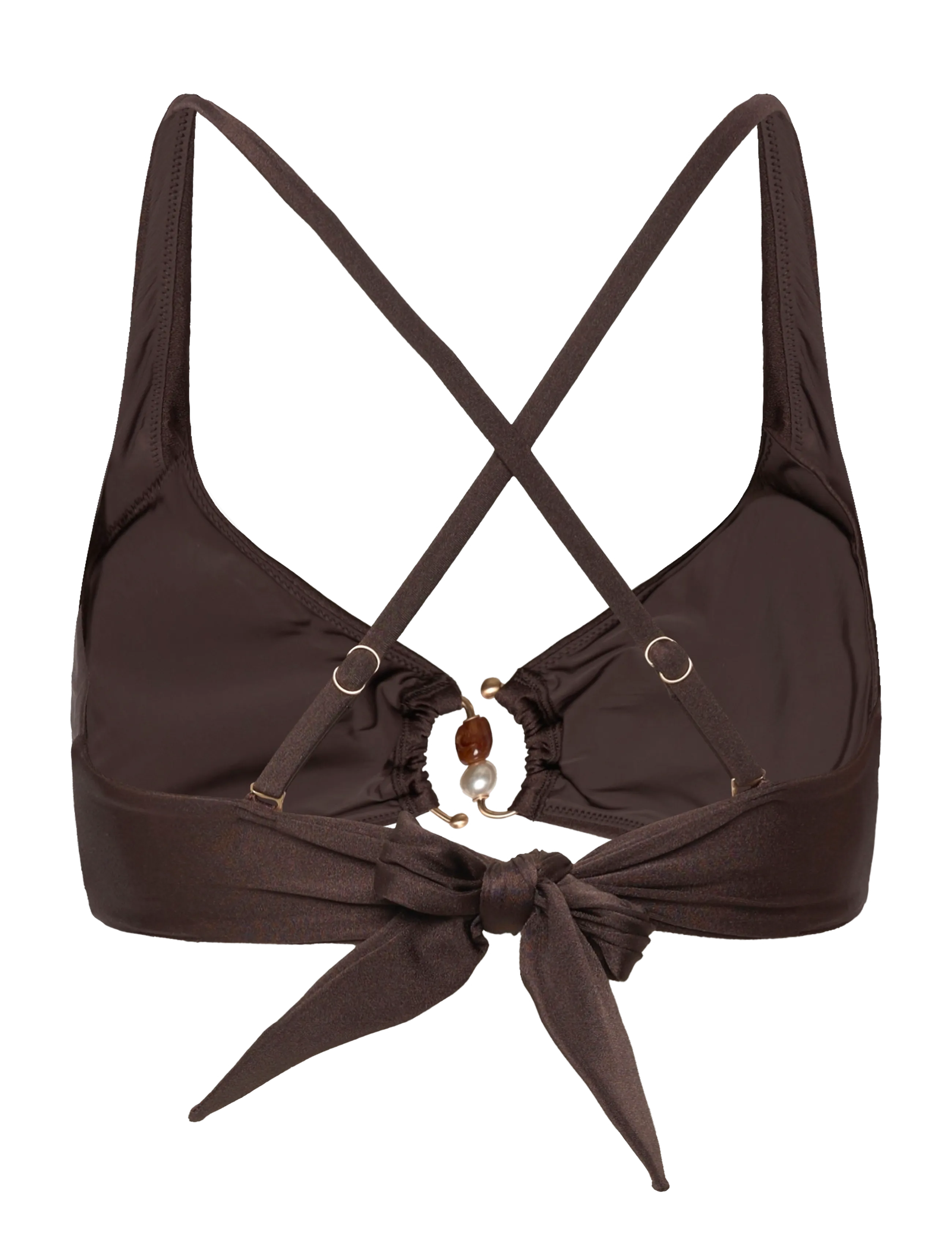 Seafolly - Multi Fit Longline Tri Bra - trójkątny stanik bikini - sepia - 2