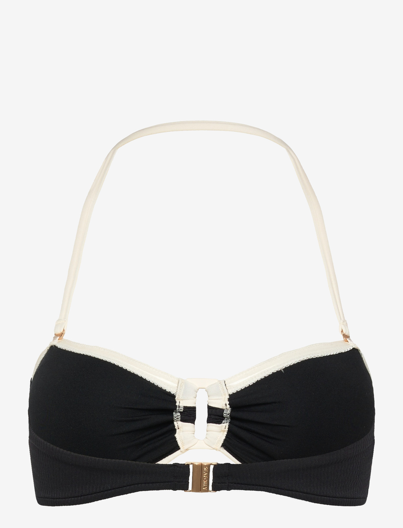 Seafolly - Bandwave Trim Front Bandeau - paelast bikiinide ülaosad - black - 2