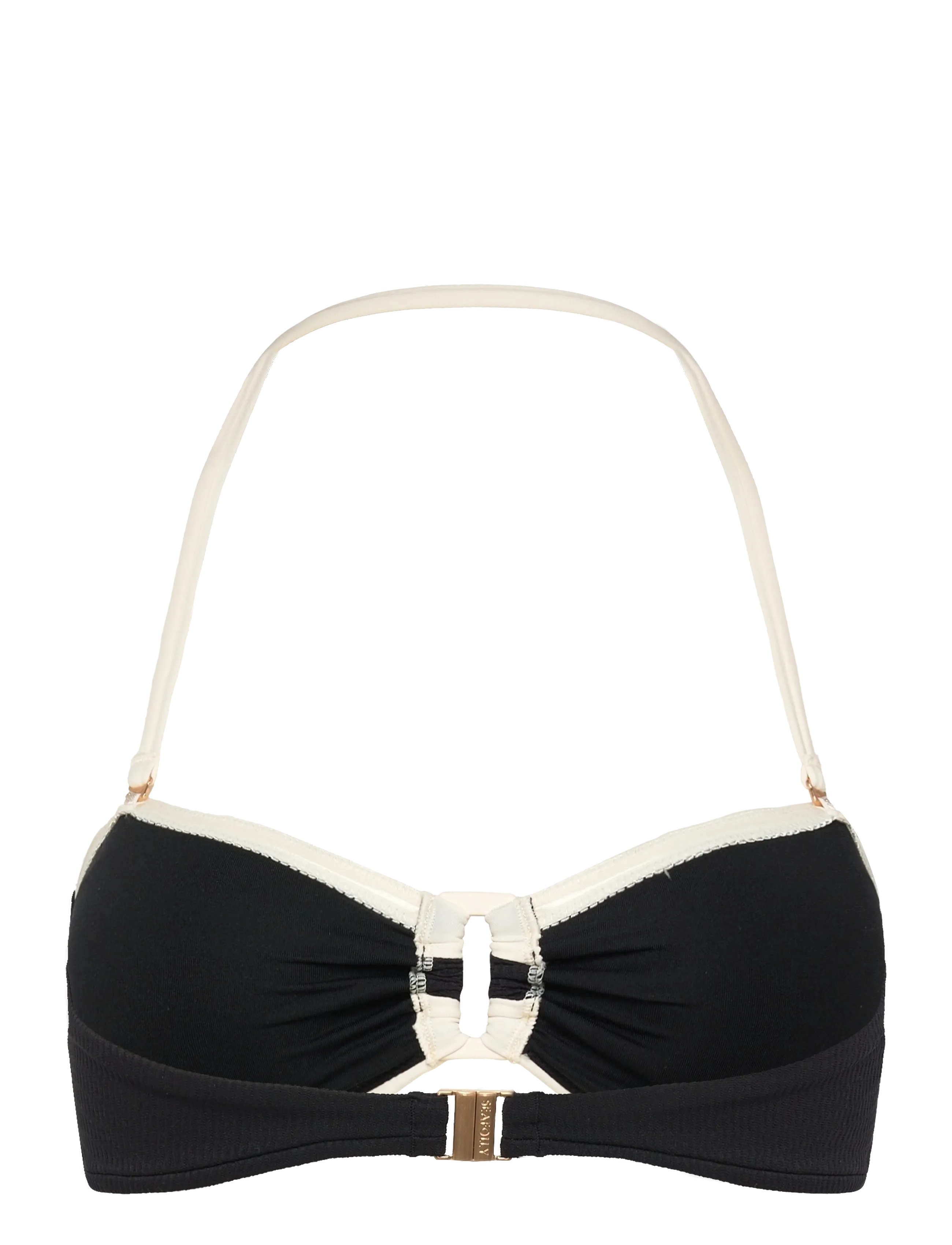 Seafolly - Bandwave Trim Front Bandeau - bandeau-bikini-oberteile - black - 2