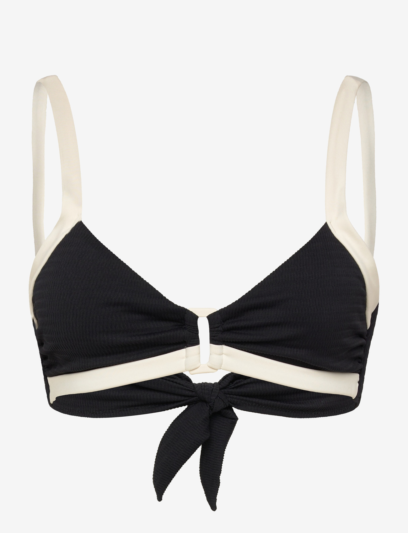 Seafolly - Bandwave Multi Fit Trim Front Bralette - kolmnurksed bikiinide ülaosad - black - 0