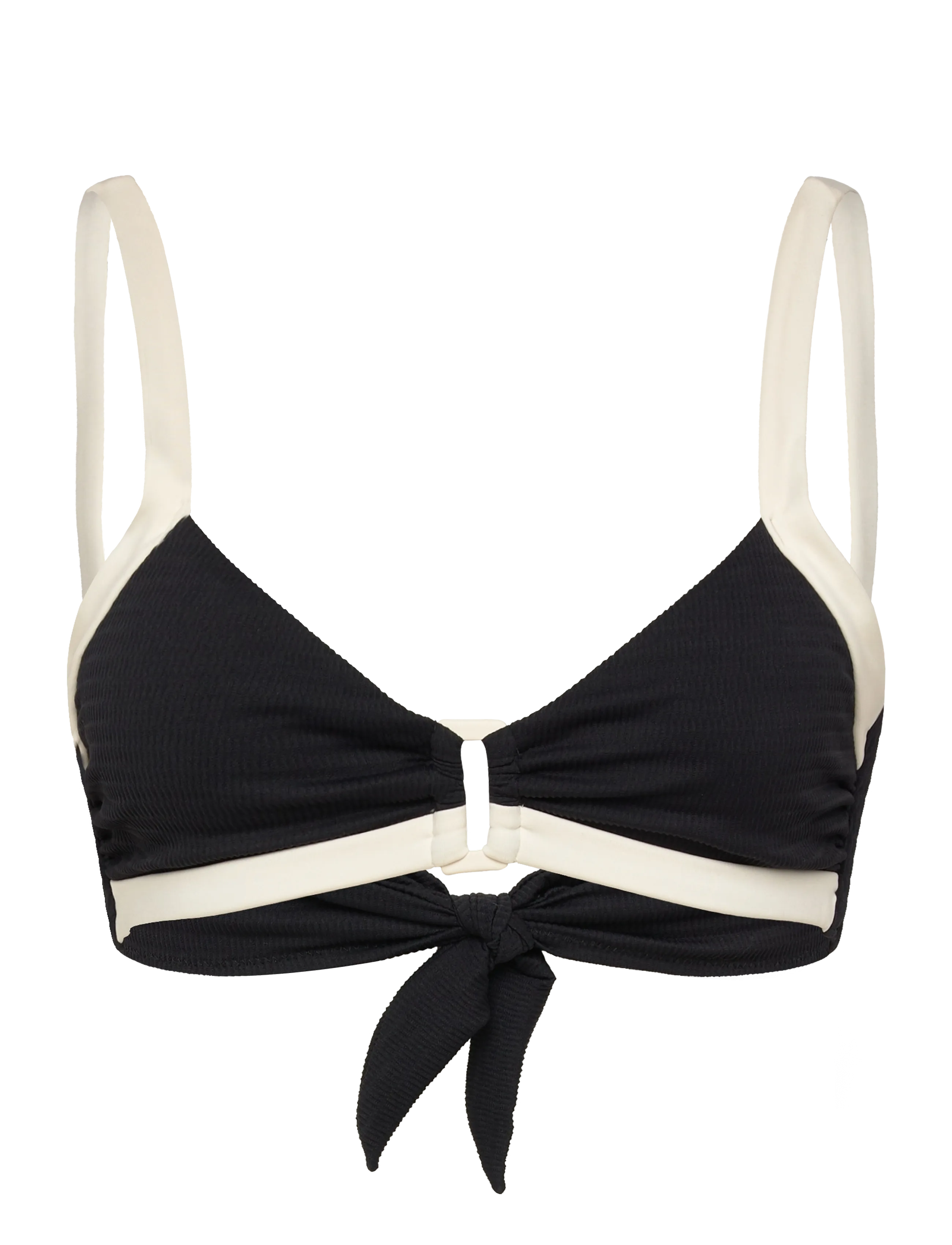 Seafolly Bandwave Multi Fit Trim Front Bralette - Trekantsbikinier - BLACK / black