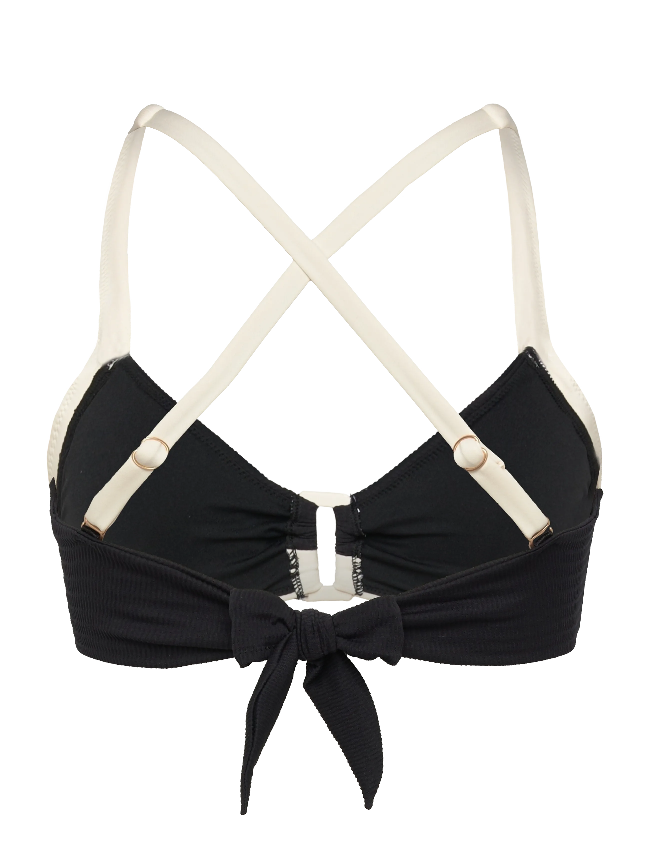 Seafolly - Bandwave Multi Fit Trim Front Bralette - triangelformad bikinis - black - 2