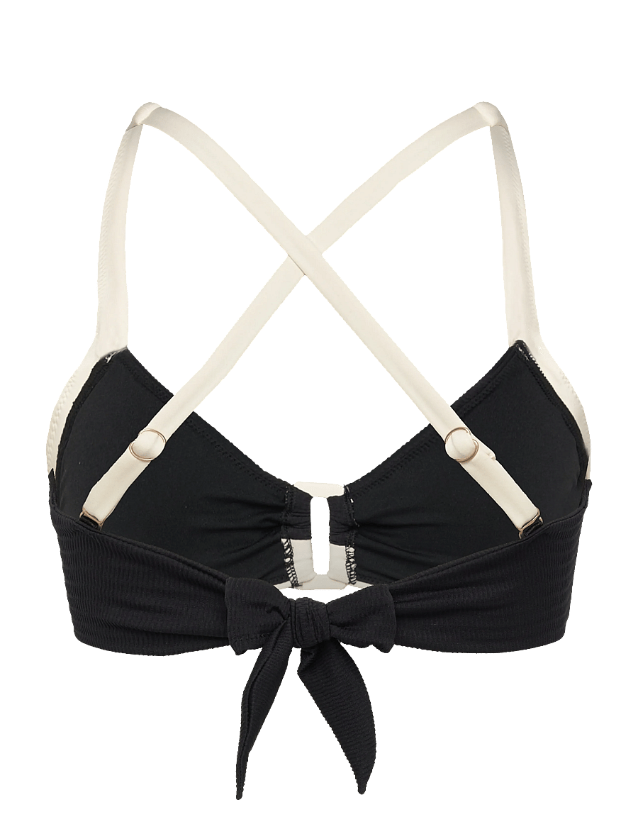 Seafolly - Bandwave Multi Fit Trim Front Bralette - triangelformad bikinis - black - 2