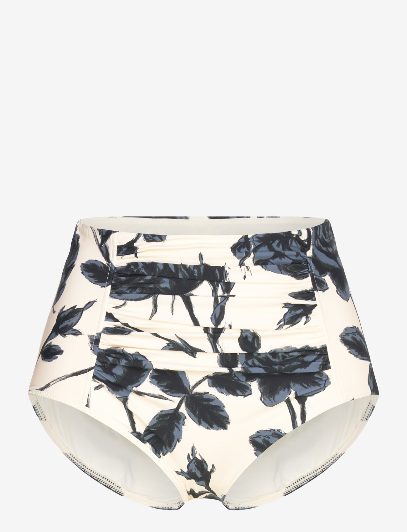 Seafolly - Rococo Ruched Front High Waisted Pant - højtaljede bikinitrusser - black - 1