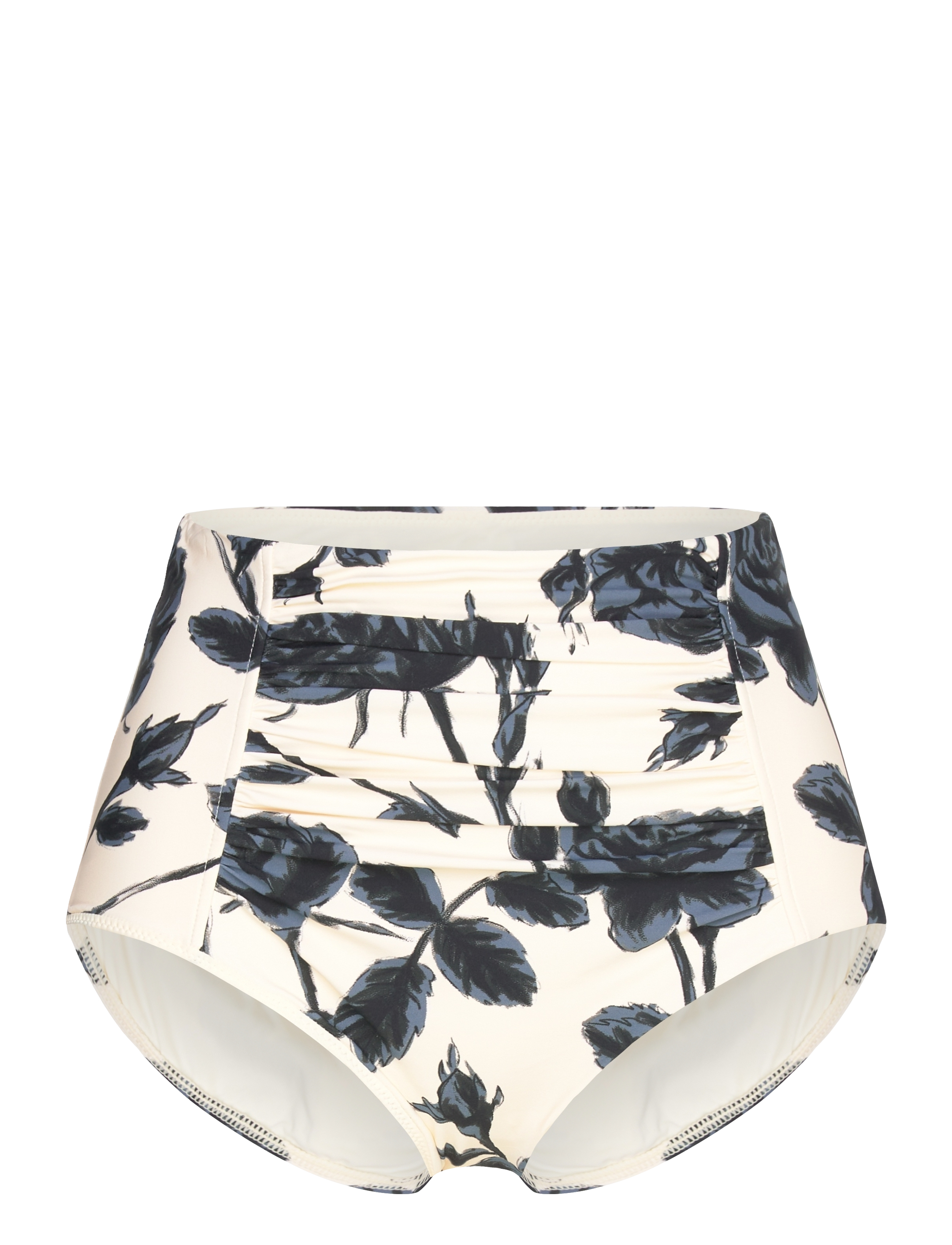 Seafolly Rococo Ruched Front High Waisted Pant - Seafolly - BLACK / white