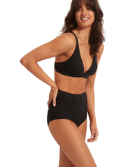 Seafolly - Second Wave High Waisted Pant - high waist bikini bottoms - black - 2