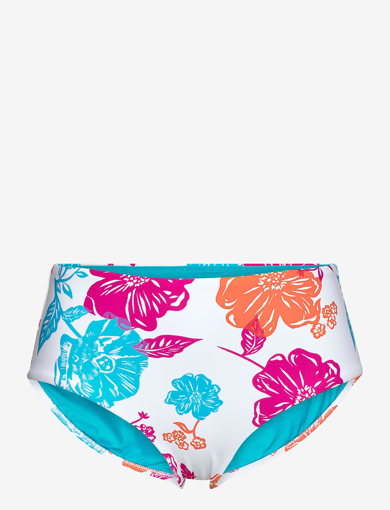 Seafolly - Oasis Floral Wide Side Retro - bikinihosen mit hoher taille - white - 0