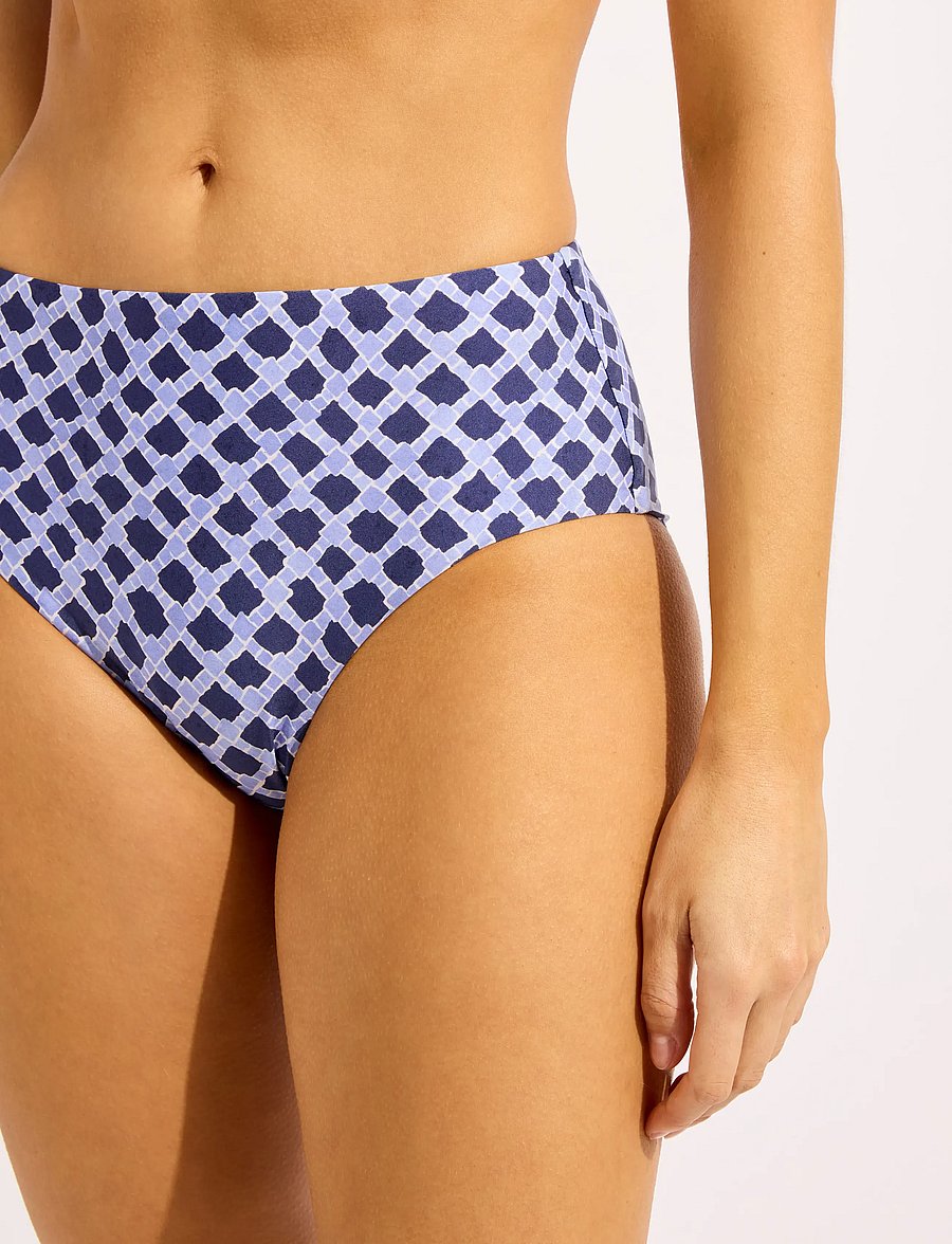Seafolly - High Waisted Pant - bikinitrosor med hög midja - blue indigo - 0