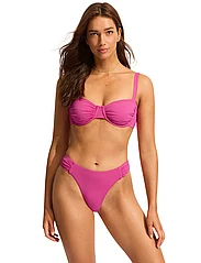Seafolly - S.Collective High Leg Ruched Side Pant - majtki bikini - hot pink - 2