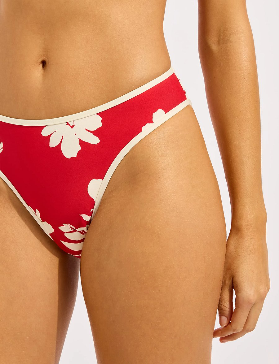 Seafolly - High Leg Pant - højtaljede bikinitrusser - cosmo red - 0