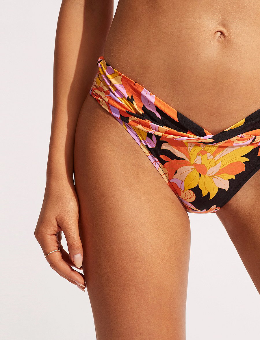Seafolly - PalmSprings Twist Band Hipster - bikini-slips - black - 0