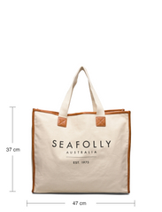 Seafolly - CarriedAway Canvas Tote - tote bags - sand - 4