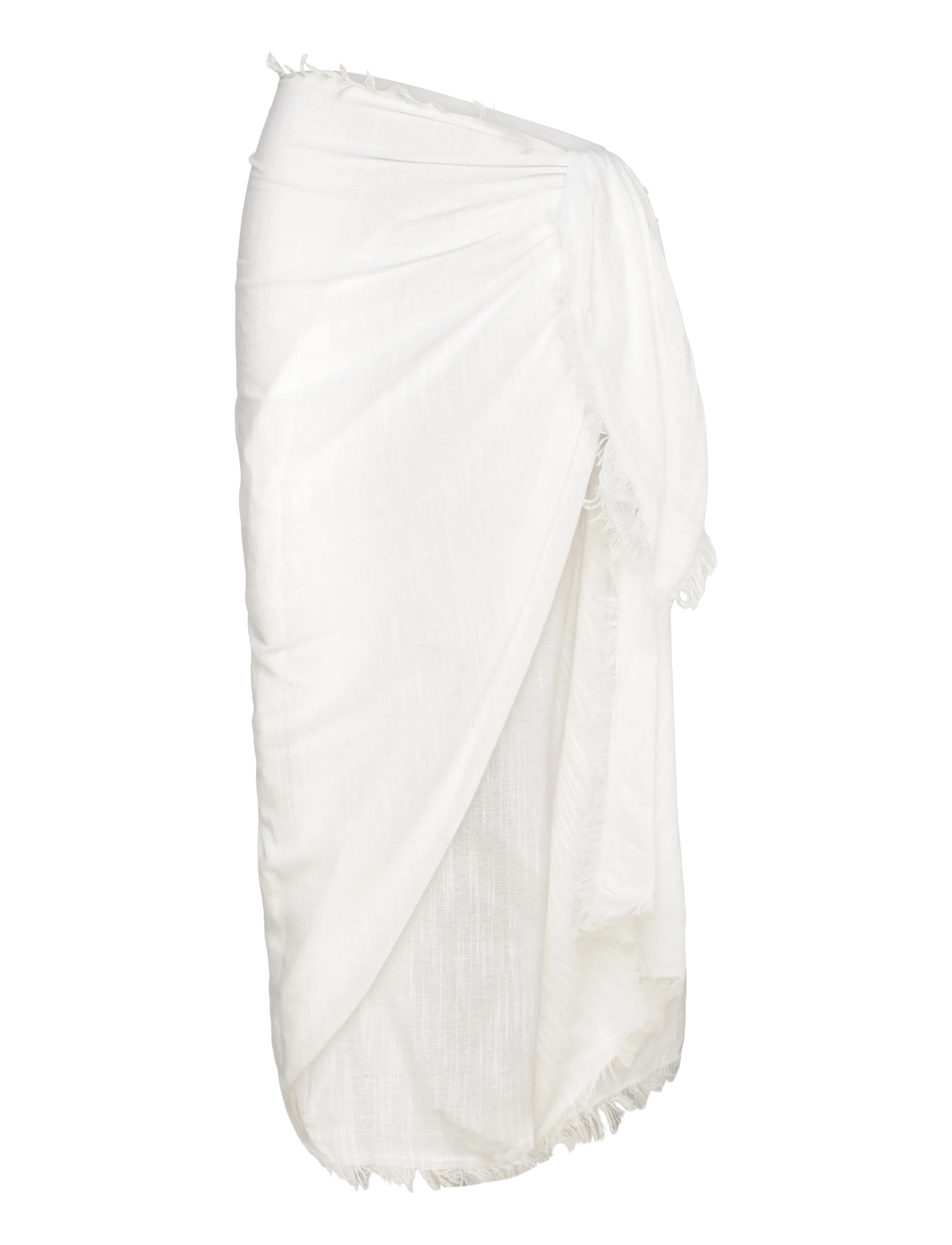 Beach Essential Textured Cotton Beach Wrap - WHITE