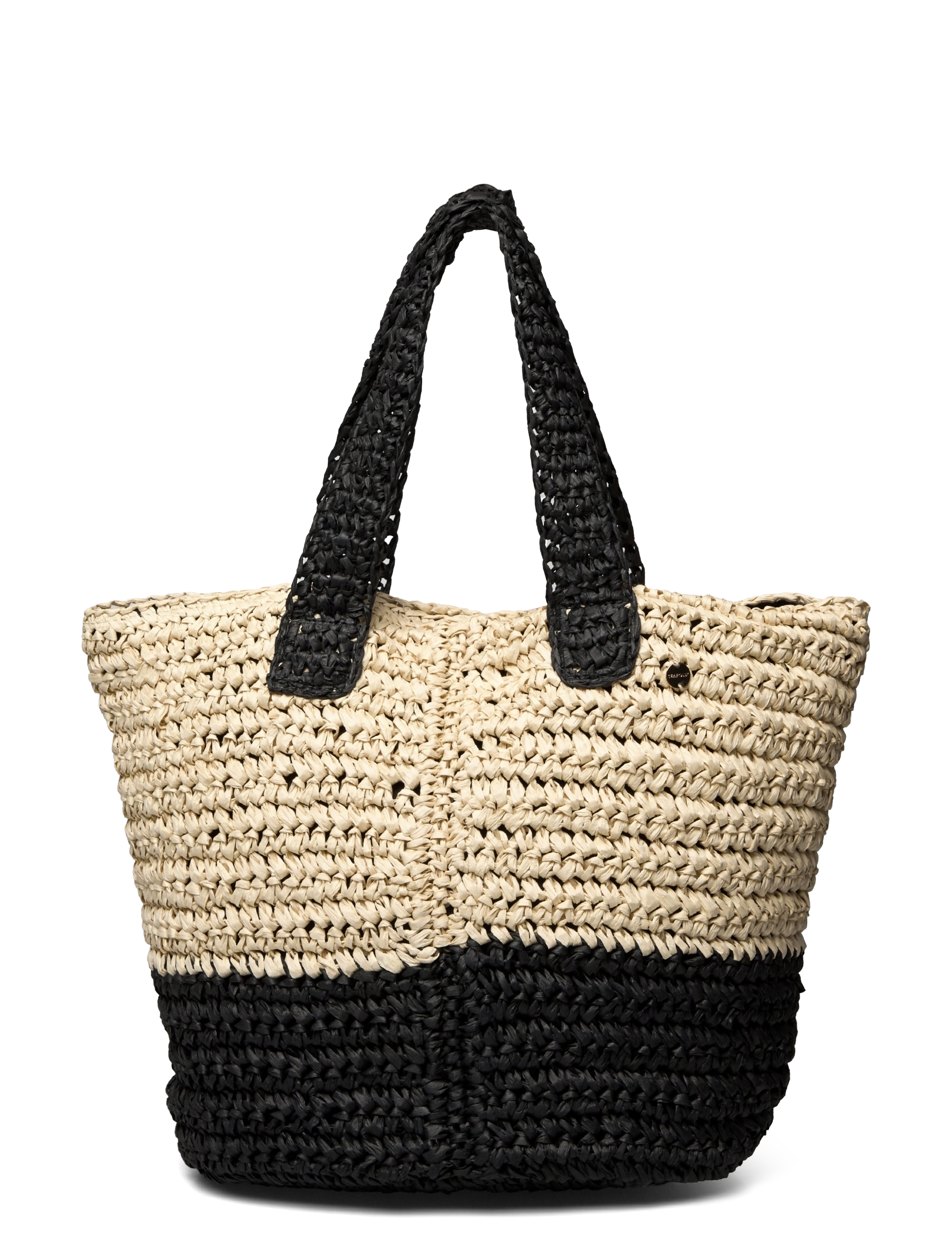 CarriedAway Two Tone Tote - BLACK/NATURAL
