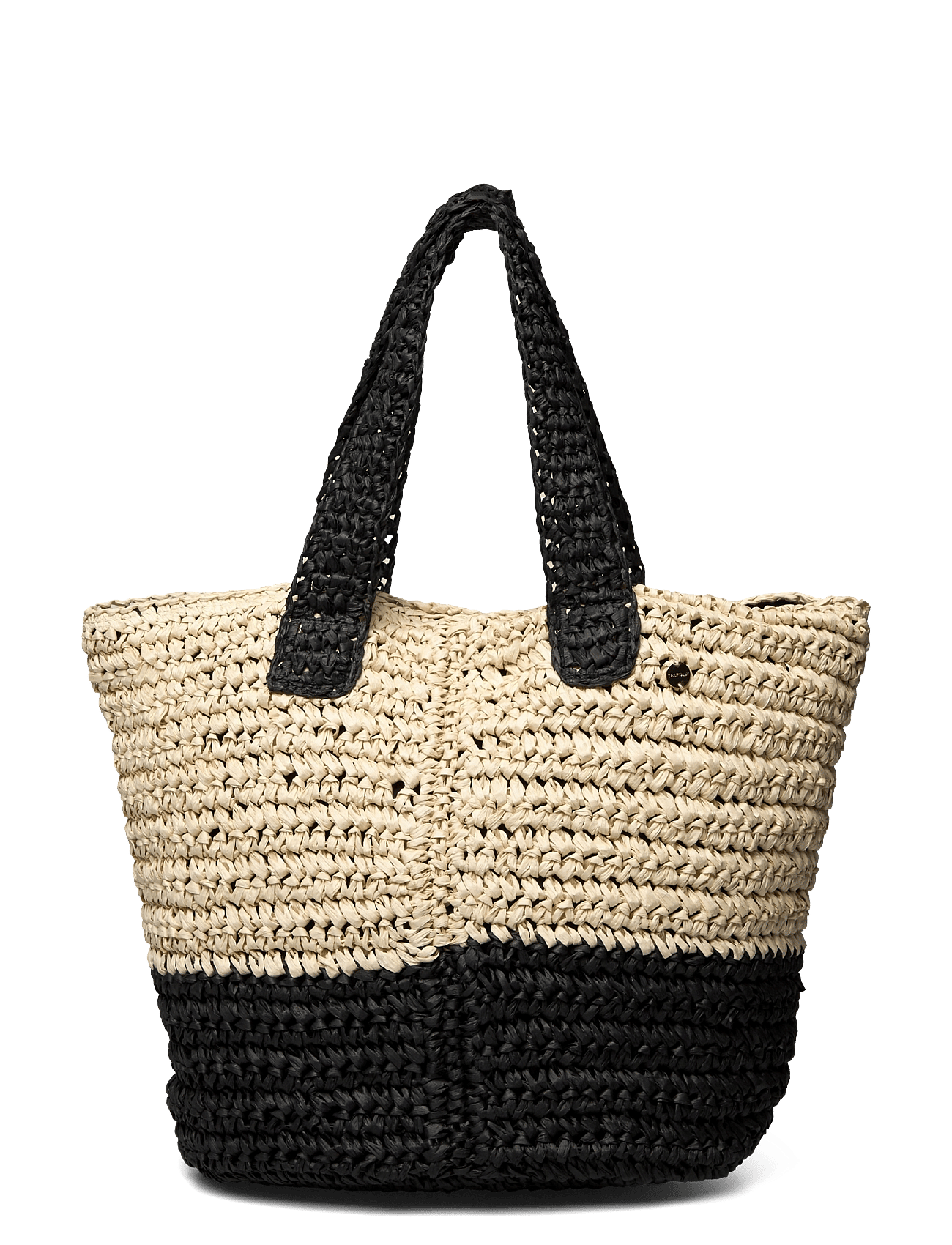 CarriedAway Two Tone Tote - BLACK/NATURAL