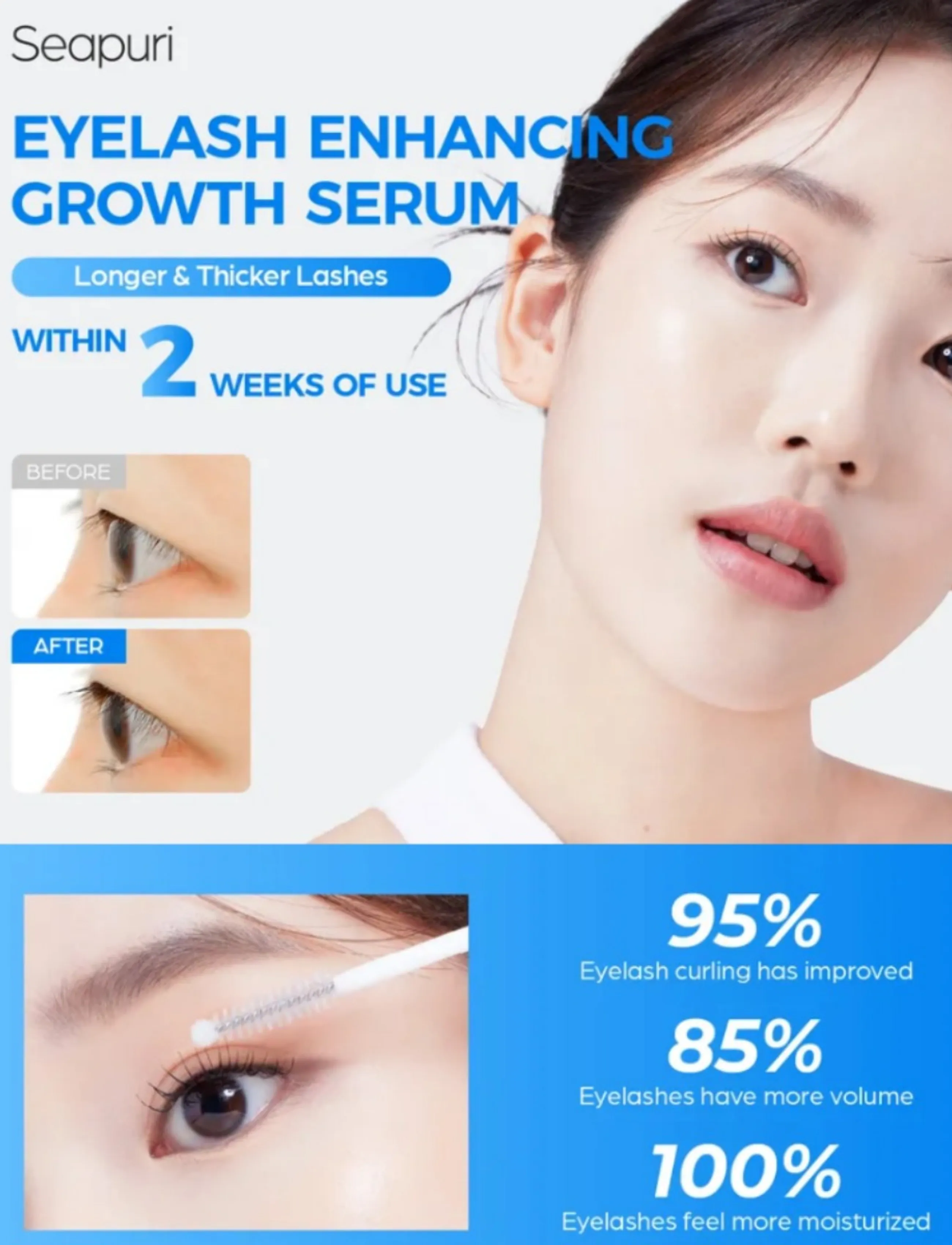 Seapuri Lashrum Eyelash Enhancing Serum, 10 G, Blue, Eyes > Eyelash Serum & Eyebrow Serum, Dame