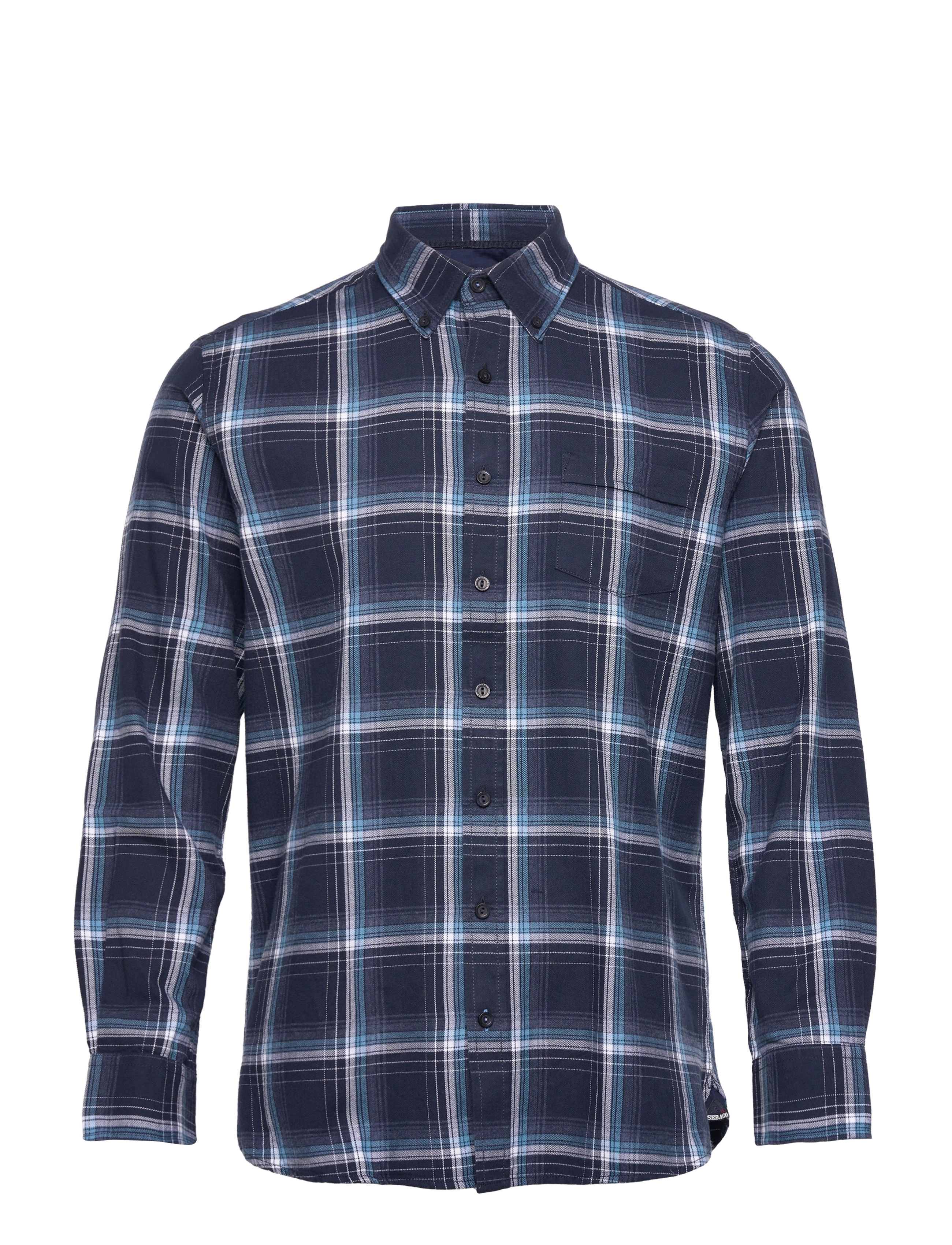 Sebago - Checked Herringbone Shirt - blue - 0